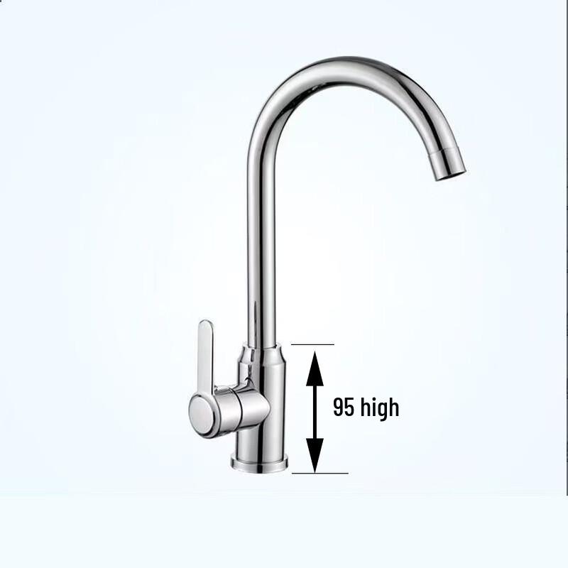 TLXT Stainless Steel Kitchen Faucet with Hot & Cold Water and Rotatable Spout