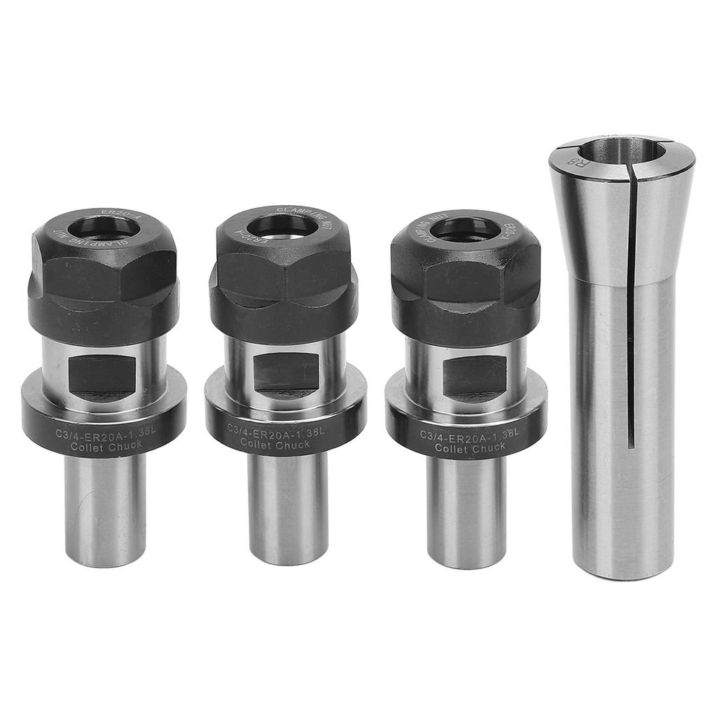 Collet Holder Chuck Set R8 34 Spring Collet and 3PCS Collet Chuck Extension Rod for Carving