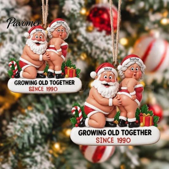 Durable Xmas Tree Hanging Wooden Christmas Ornaments, Funny Santa Claus Pendant with Reusable Craft Ornaments Rope for Holiday Home Decor and