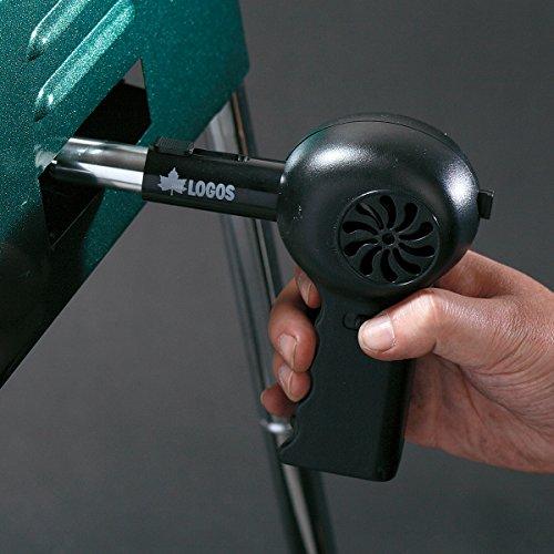 LOGOS BBQ Gun Blow Fan, for Starting Fires At Barbecues, Foldable, Requires AA Batteries, Ideal for Camping, Outdoors, and Barbecue Stoves