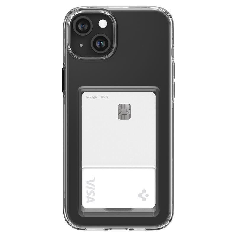 Spigen Crystal Clear pouzdro se slotem na karty pro iPhone 15 Plus - Průhledné