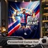 TapestryLionel Messi Custom Name Text Personalized Wall Hanging Tapestry Home Wall Decor
