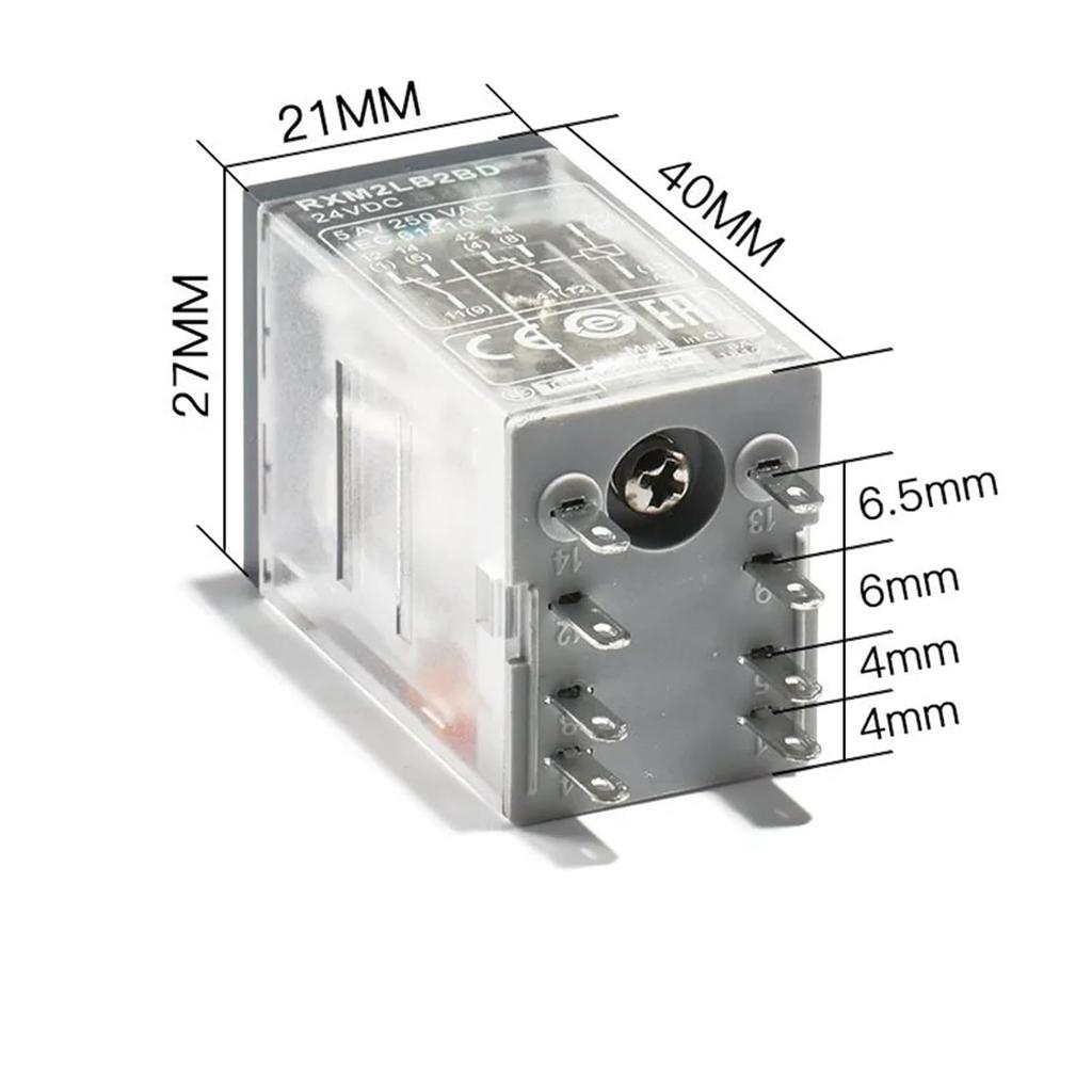 5PCS Relay RXM2LB2BD RXM2LB2P7 RXM2LB2F7 RXZE1M2C 2CO 5A 24VDC 230VAC 120VAC Small Intermediate Relay (Size : RXM2LB2F7 AC120V)