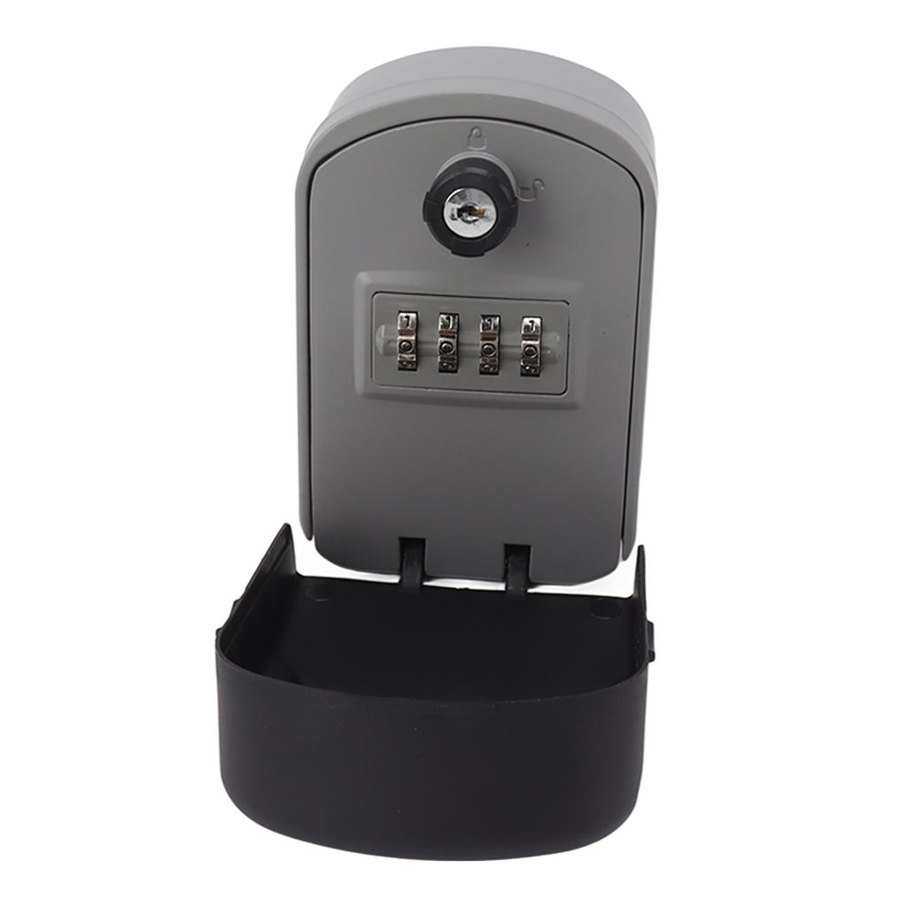 Security Case Lock Box Wall Mounted Waterproof Lockbox Aluminum Alloy Key Organizer for Home Hotel Office Silver