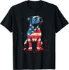 Patriotic Pitbull American Flag Dog Mom Pitbull Dad Gift Unisex T-Shirt