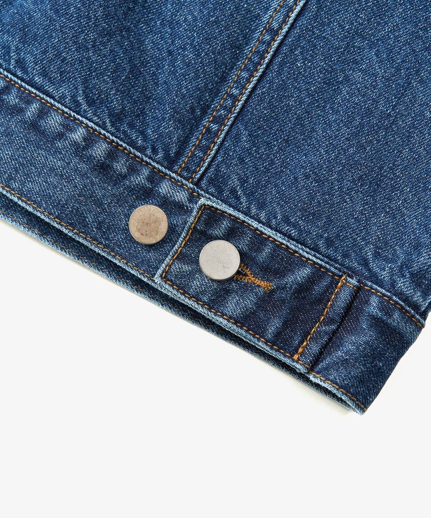 Toffee Washed Denim Trucker Jacket (Mid Blue)