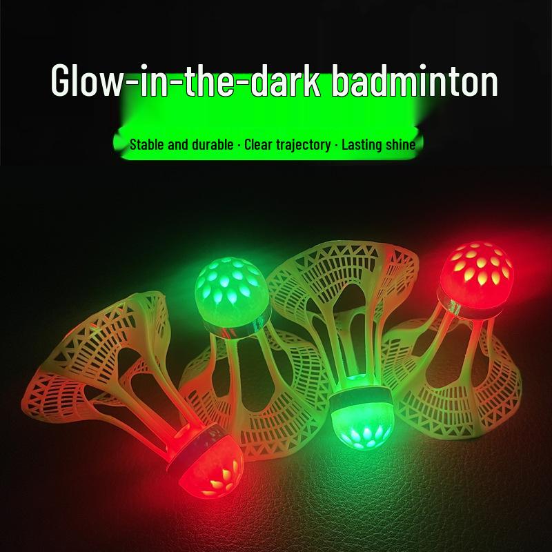 Luminous Windproof Glowing High-Elasticity Nylon Badminton Ball for Indoor and Outdoor Training