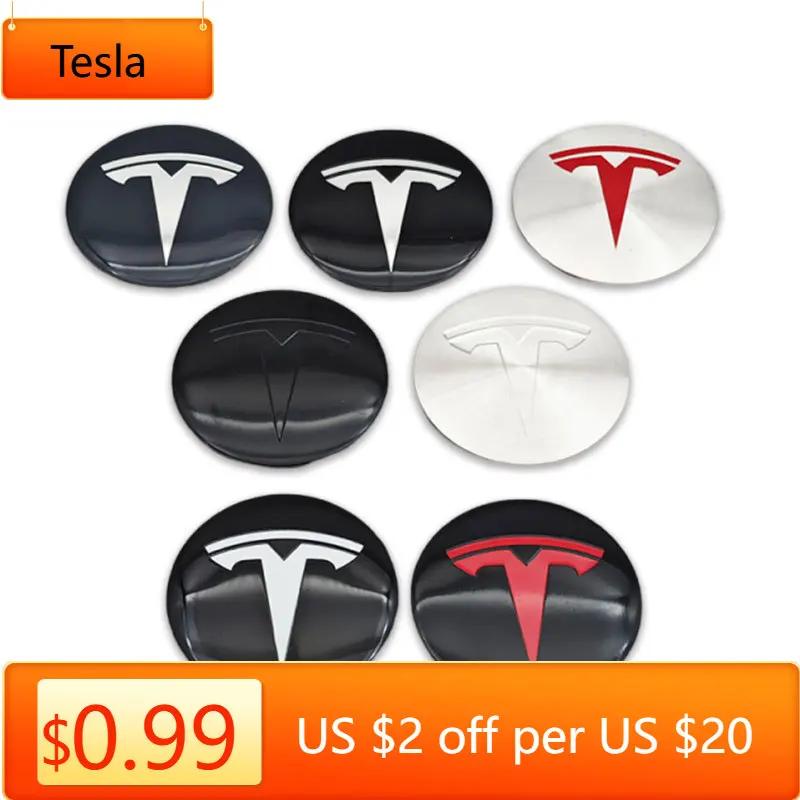 Autoaufkleber Tesla 20 Stück 56mm Autoemblem Radnabendeckel Aufkleber Für Tesla Model S Model3 2024 Model Y X Reifenmitte Abdeckung