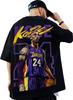 [Türen] Herren Kurzarm-T-Shirt, Lakers Kobe Bryant NBA Los Angeles Lockerer Schnitt Rundhalsausschnitt Schwarz 5S-D18-BK2XL