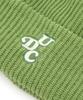 Eondeokeonteulol Winter Short Beanie Ribbed Knit Logo Embroidery Unisex Beanie Hat Beanie / Original Script / Green