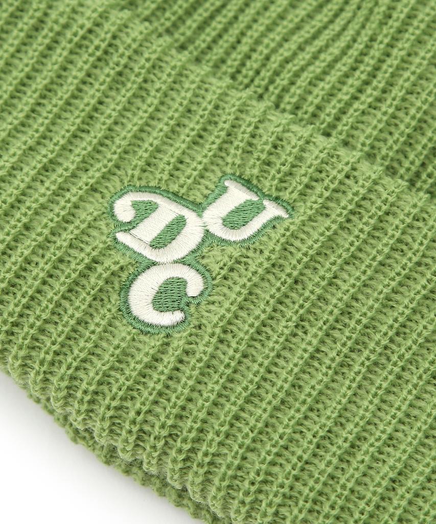 Eondeokeonteulol Winter Short Beanie Ribbed Knit Logo Embroidery Unisex Beanie Hat Beanie / Original Script / Green