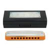Blues Harmonica 10 Holes Mouthorgan G Key Stainless Steel ABS Resin Wind InstrumentOrange