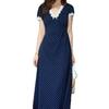 Women's Summer French Retro Polka Dot Dress with Lace Trim and Waist-Cinching Design