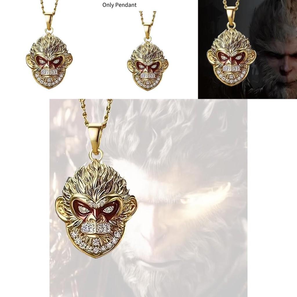 Exquisite Black Myth Wukong Pendant Necklace Trendy Stylish Gift For Gamers And Collectors