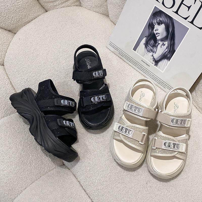 Platform Sandals Women's Outer Wear Summer New Muffin Heightening Shoes Versatile Sports Casual Beach Shoes