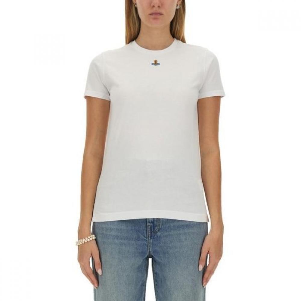 

24ss Vivienne Westwood футболка с коротким рукавом 3g010017j001ma401 белая XXS (80 around)