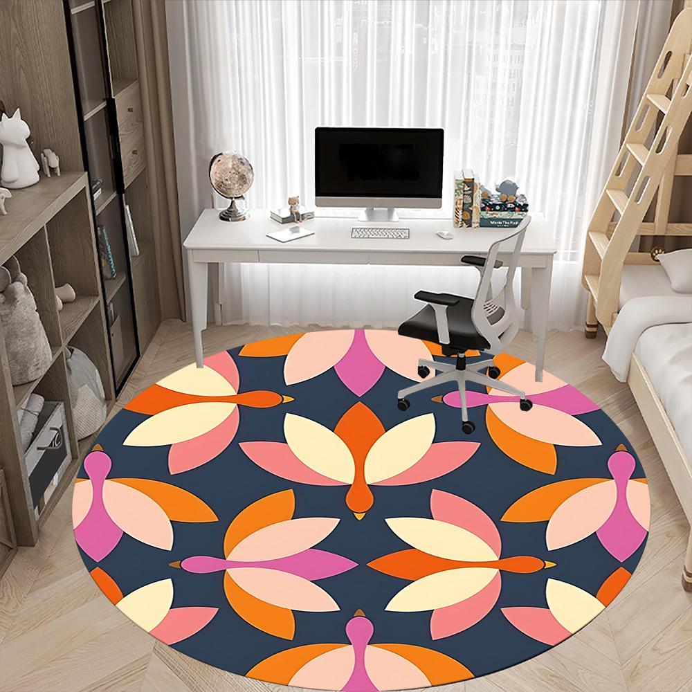 1pc Ducks Pattern Office Round Area Rug, Indoor Mat Suitable For Office, Under Office Chairs Bedroom Living Room Home Decor, Room Deco