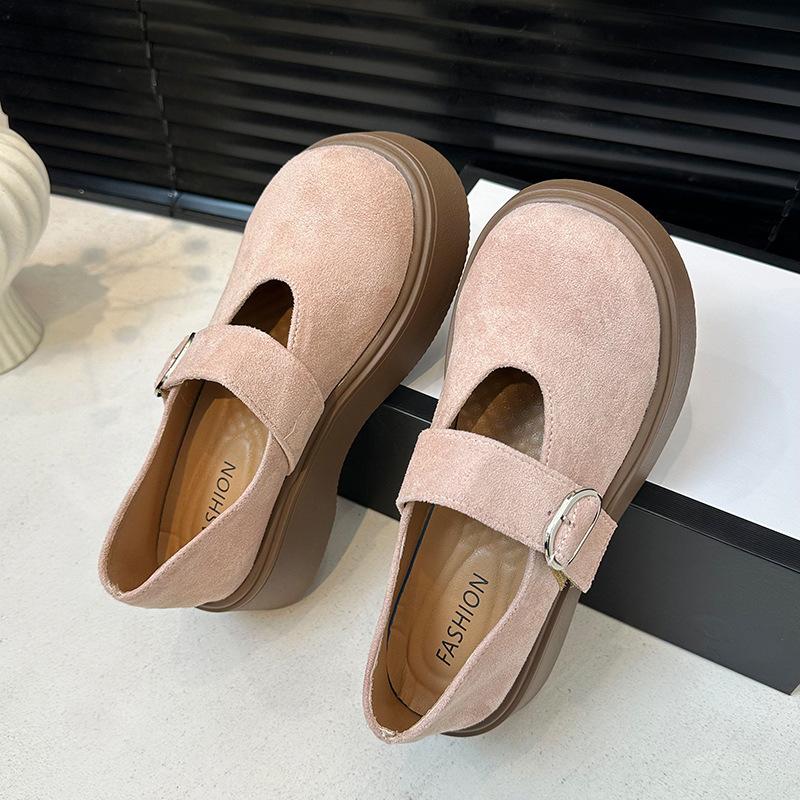 Casual Fashion Pink Retro Light Mouth Platform Single Shoes Women's 2025 New Summer Skirt Versatile Mary Jane Shoes