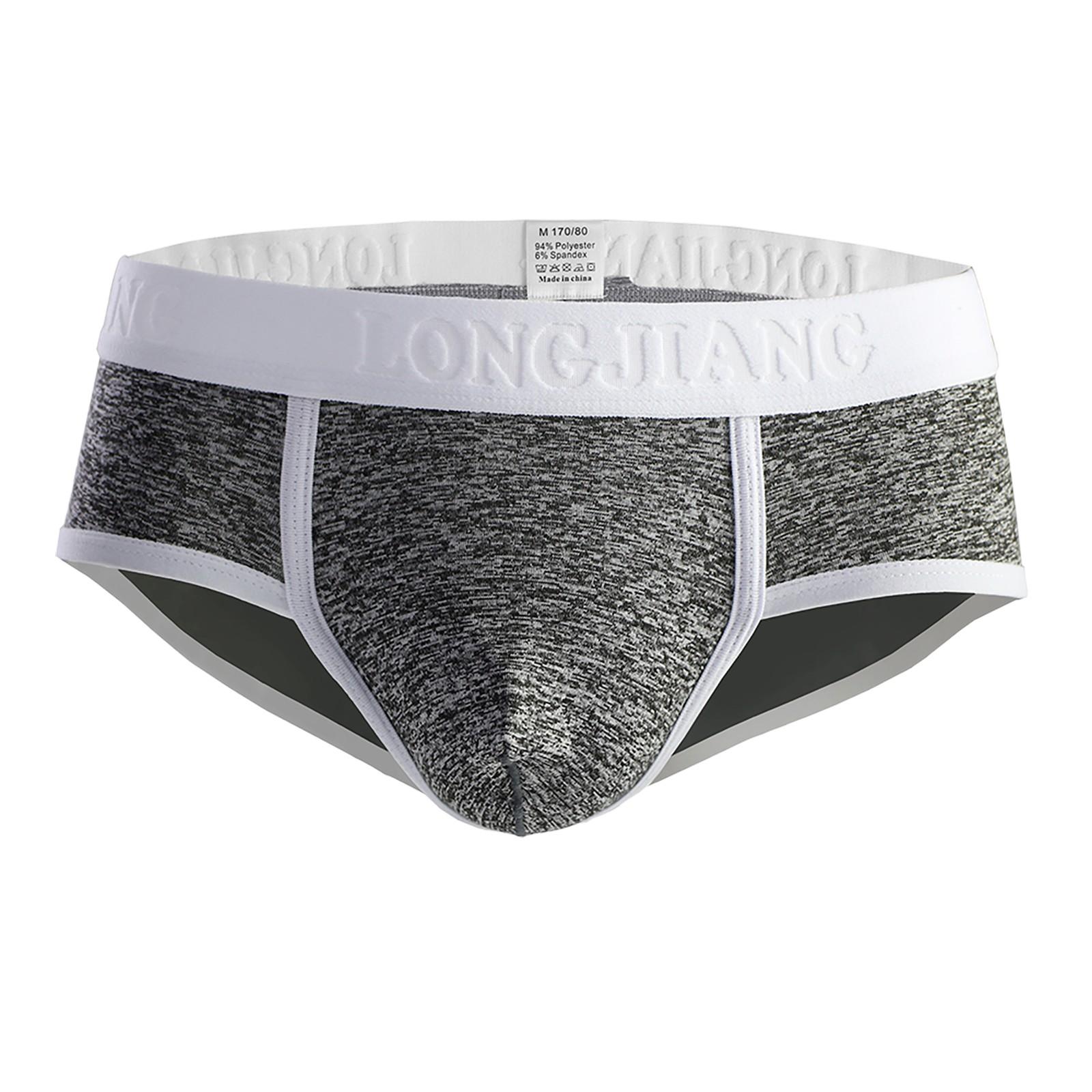 Мужские удобные тонкие дышащие сексуальные треугольные однотонные трусики со средней — фото 6