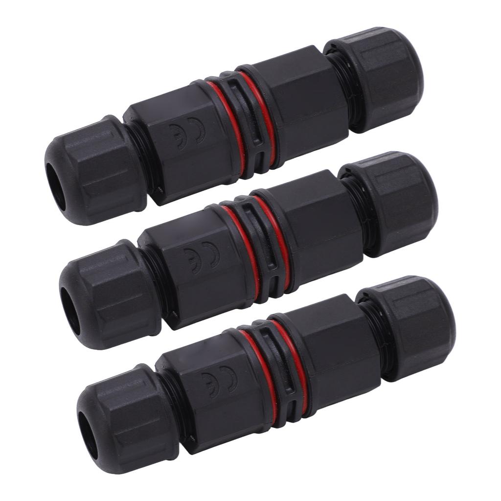 3Pcs Waterproof Cable Connector 3 Pin Straight Through IP68 Waterproof Connector for LED Outdoor Lights Fountains