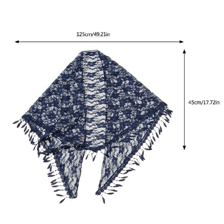 Stylish Lace Triangular Headscarf Hollowout Fringed Shawl With Flower Pattern Great For Fashion Enthusiasts Women Favor