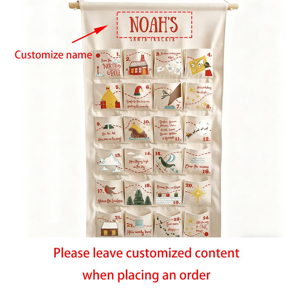 

Personalised Christmas Countdown Advent Calendar Santa Tracker Christmas Keepsake Children Gift Xmas Holiday Home Wall Decor 1pcs 50x85cm