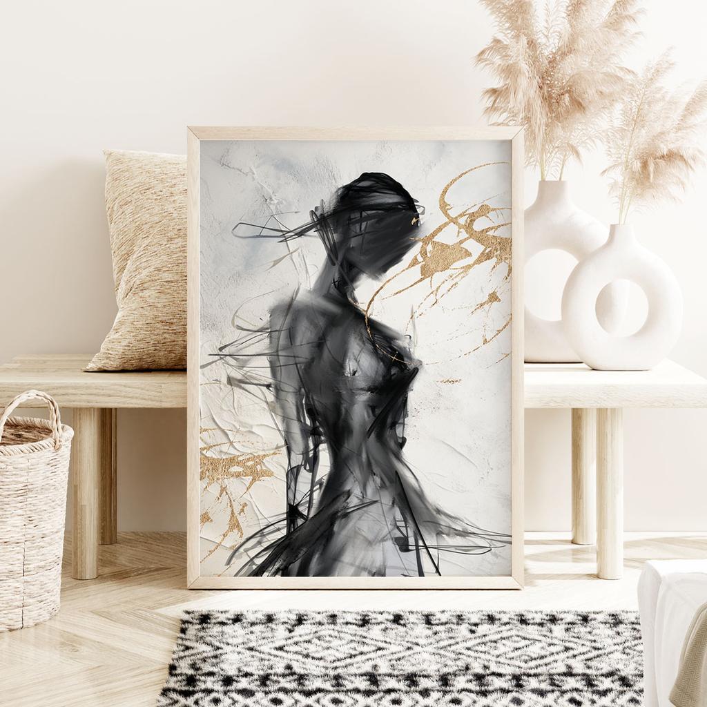 Poster Picture Black Figure Abstraction