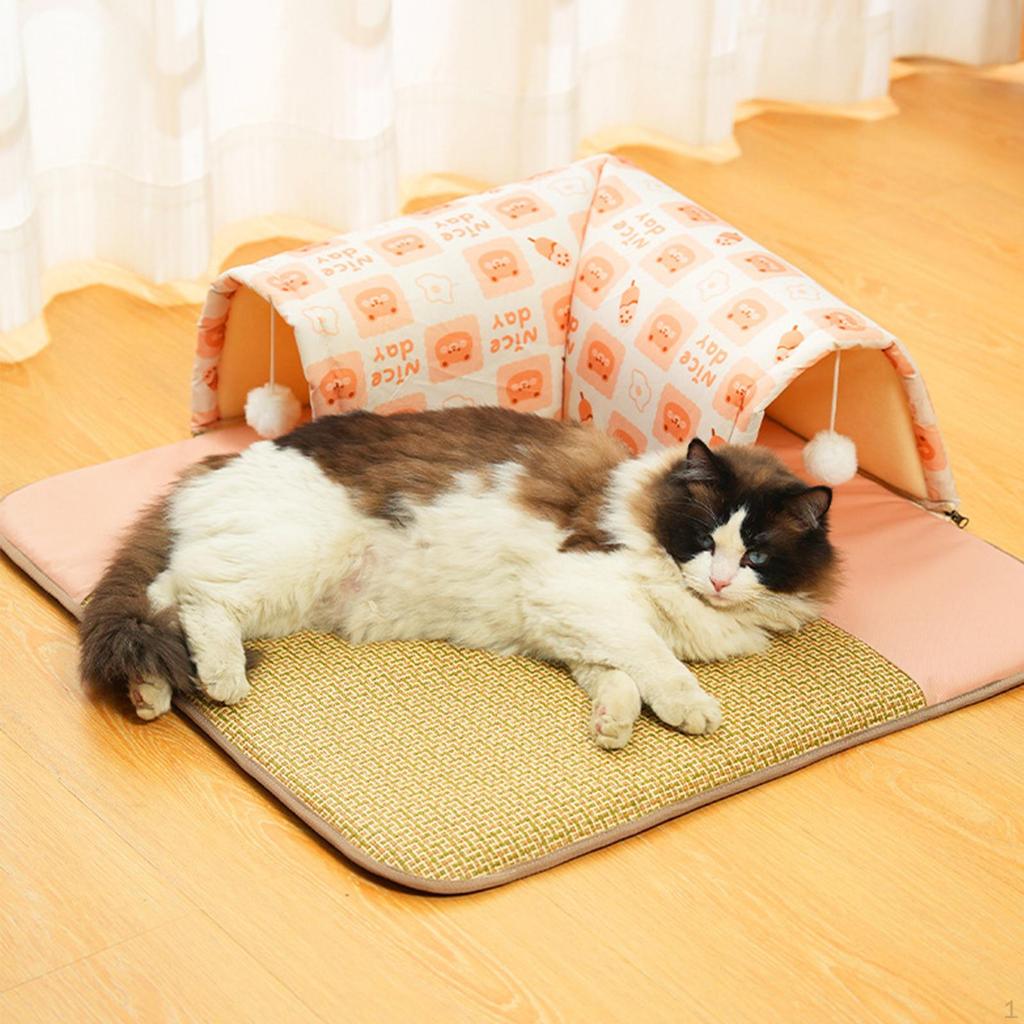 Cat Bed Cooling Mat Multifunction Reversible Easy To Carry Clean Exercising L Molding