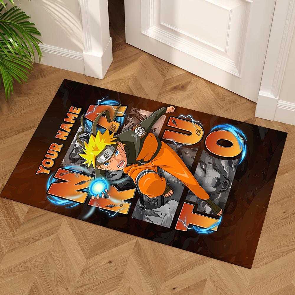 Naruto Character Customize Text Floor Rug Office Rug Suitable for Study Room Decorate Room Kitchen Playrooms Anti-slip Rug Anime Office Decor