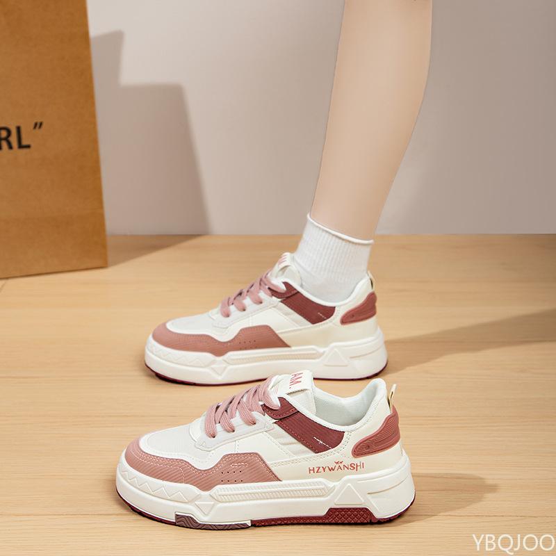 Fashion women's new versatile casual shoes round toe flat bottom anti slip simple comfortable wear-resistant thick soled women's shoes