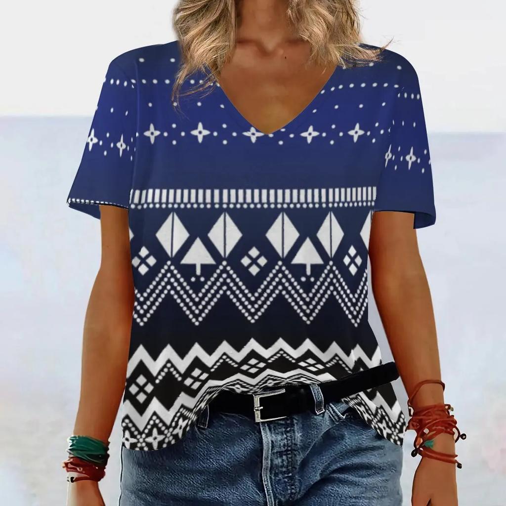 Summer New Women's Clothing Slimming Loose 3D Women's Short Sleeved Ethnic Style T-shirt