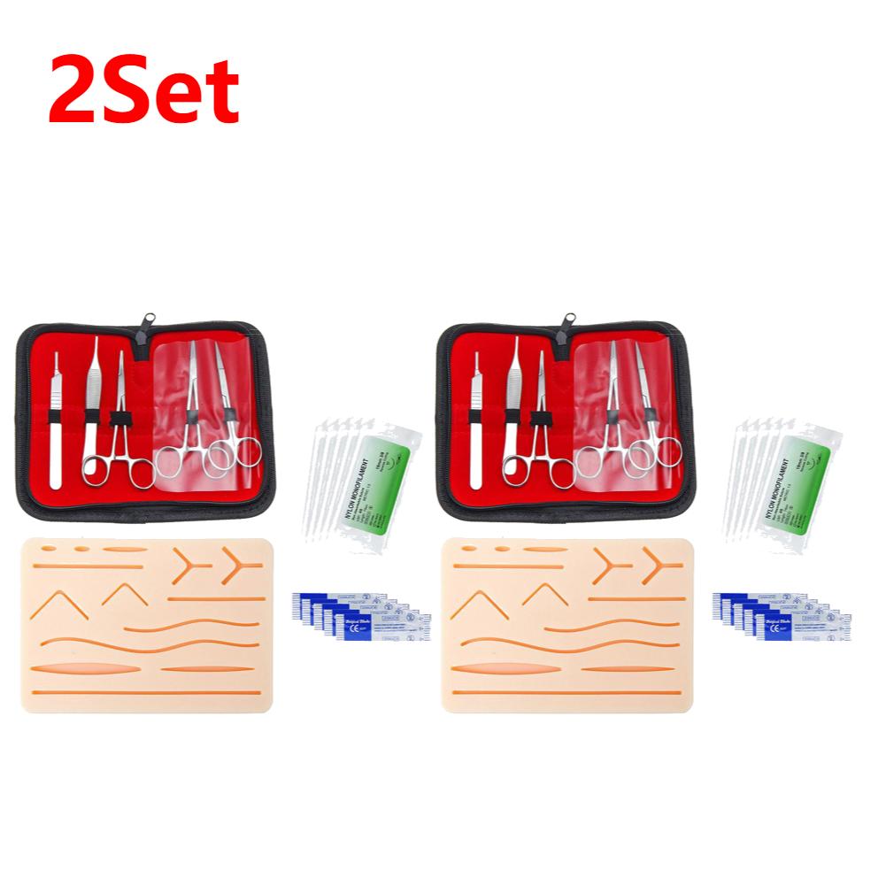 1-2Set Silicone Skin Suture Training Kit Reusable Traumatic Skin Teaching Module Medical Surgical Suturing Gadgets Supplies