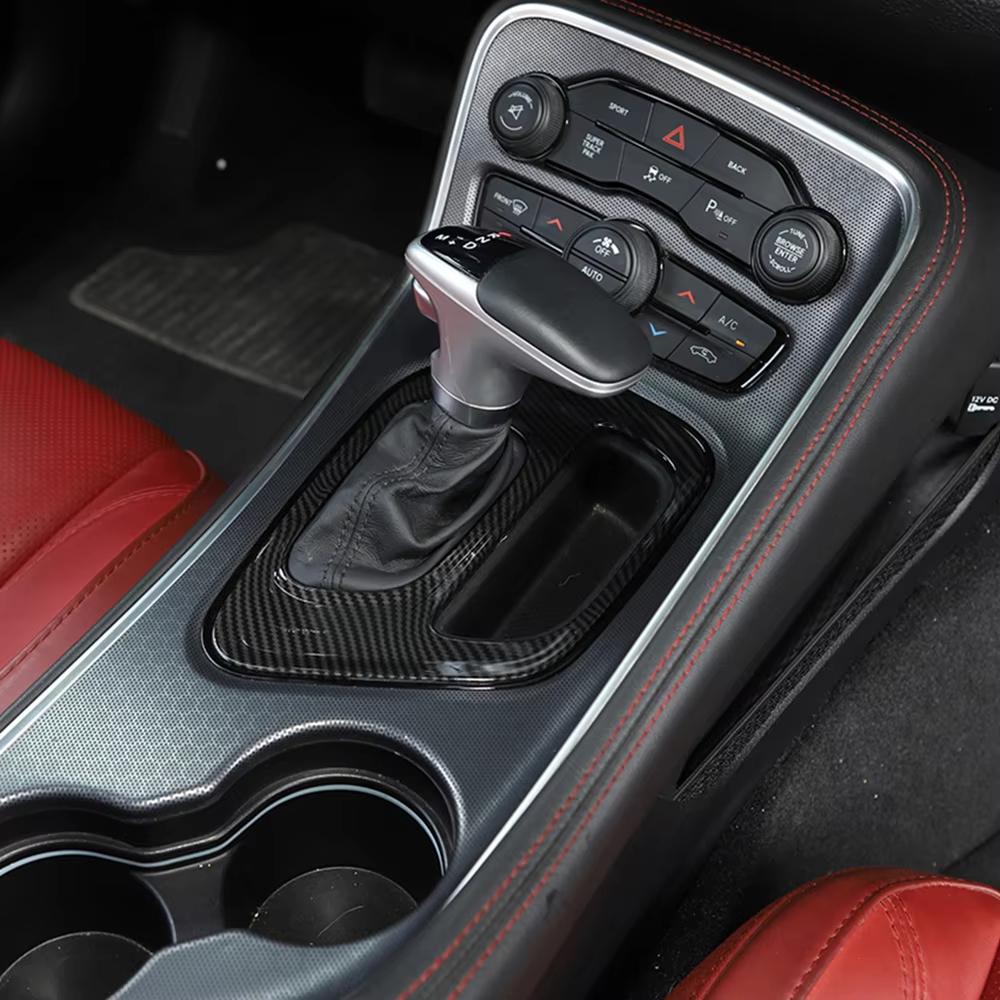 Car Interior Center Console Gear Shift Panel Decoration Cover Stickers For Dodge Challenger 2015-2022 Gear Shift Handle Sticker