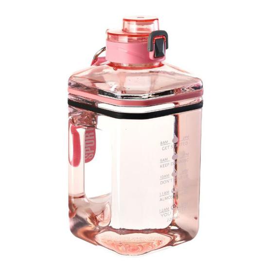 

2.2L Transparent Water Kettle Square Shape Labor-saving Large Capacity Unisex Sport Water Bottle for Going Out червоний