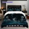Michael Myers Halloween Horror Set Threepiece Set 1 Duvet Cover 2 Pillowcase Without Core Soft And Comfortable Duvet Cover And Pillowcase