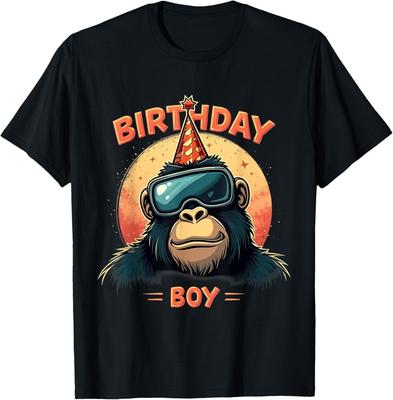 Gorilla Geburtstagsdekorationen Monkey Tag VR Gamer für Kinder T-Shirt Unisex Shirt,