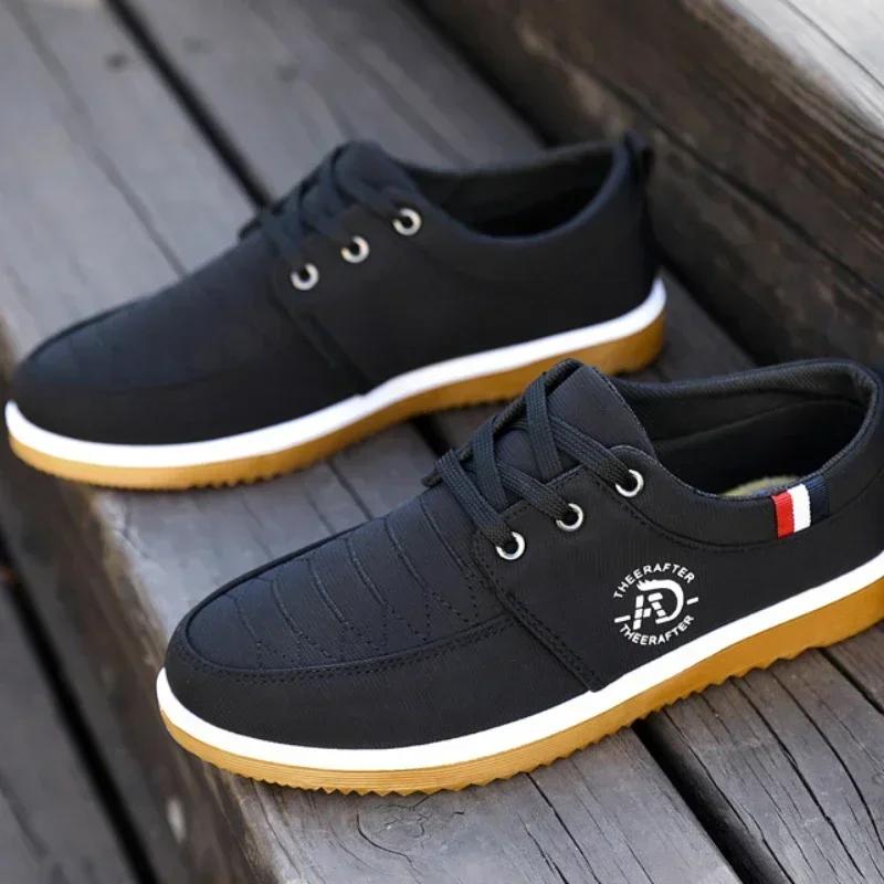 Fashion Man Canvas Shoes Fashion Platform Sneakers for Men Casual Walking Breathable Shoes Male Loafers Zapatillas Hombre