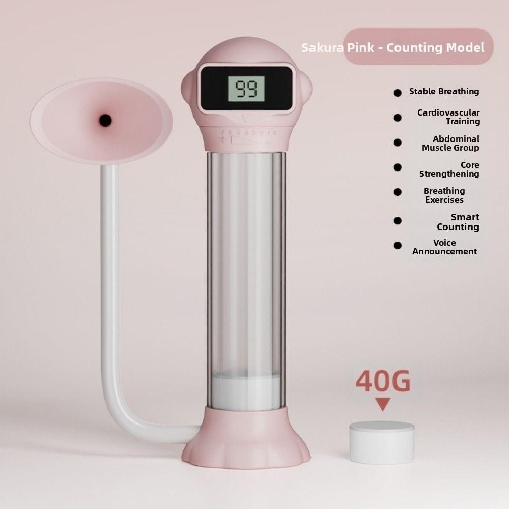 Deep Breathing Respiratory Trainer Ergonomic Design Breathing Dumbbell Trainer  Fitness Equipment