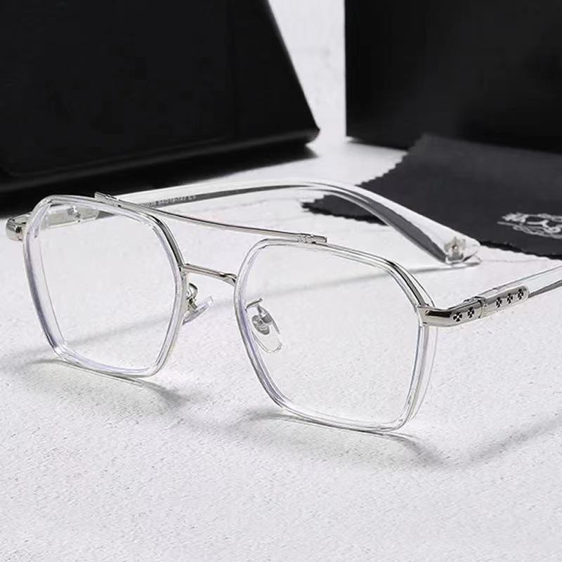 Double Beam Photochromic Anti-Blue Light Eyeglass Frames for Men & Women - Fits Myopia or Prescription Lenses