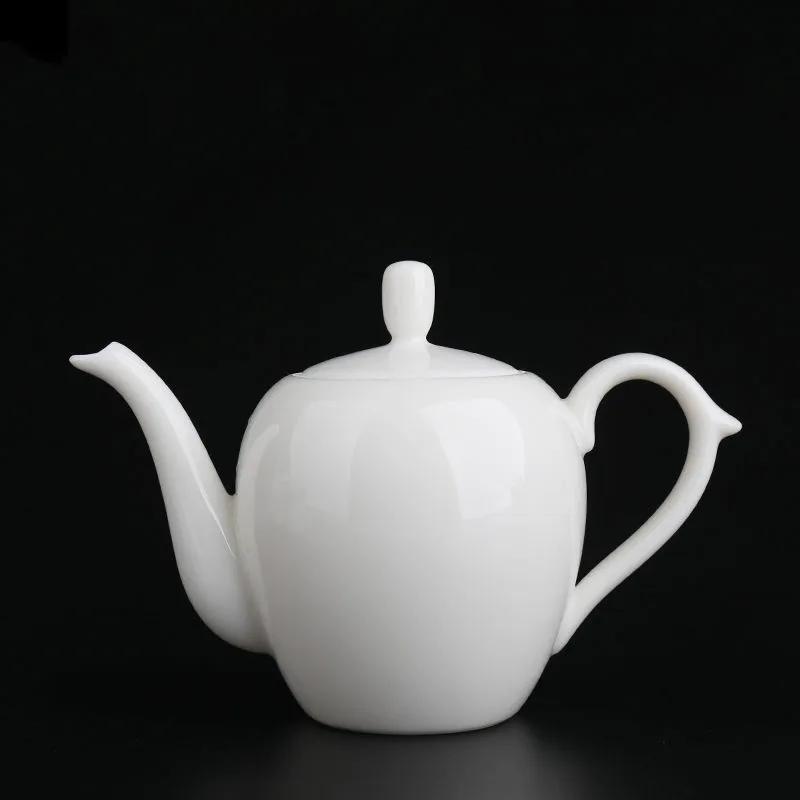 NLSLASI Chinese Handmade White Porcelain Teapot Ivory White Tea Pot Ceramics Teaware Tea Infuser Pu'er Oolong Tea Filter Kettle