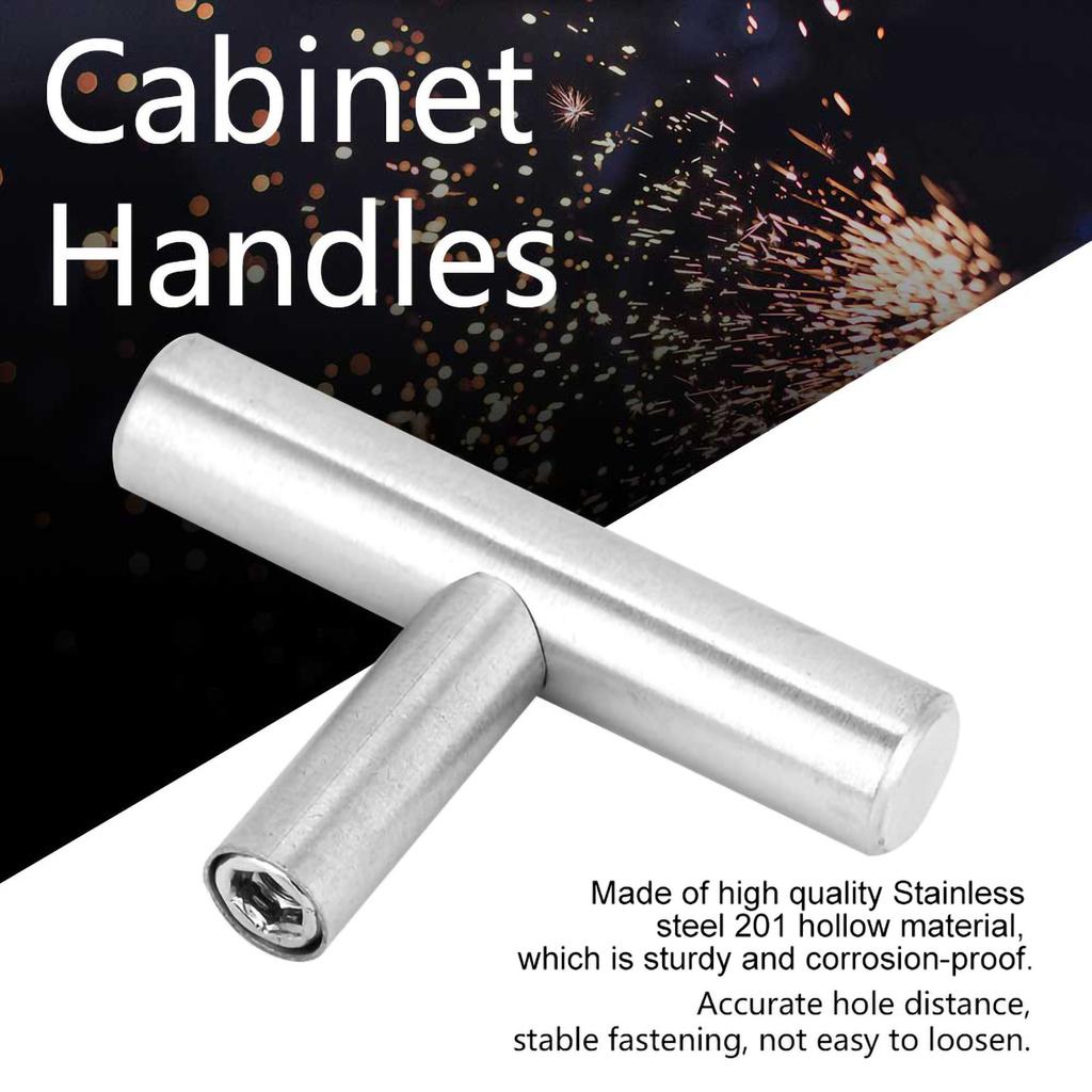 Stainless Steel T Bar Cabinet Pull Handles Knobs Kitchen Door Handle for Furniture (50mm)