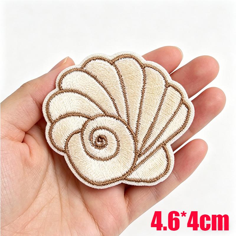 2026 Cartoon Summer Tropical Style Embroidered Patches Coconut Shell Hat Slippers Patch Iron On Patches For Clothing Decoration