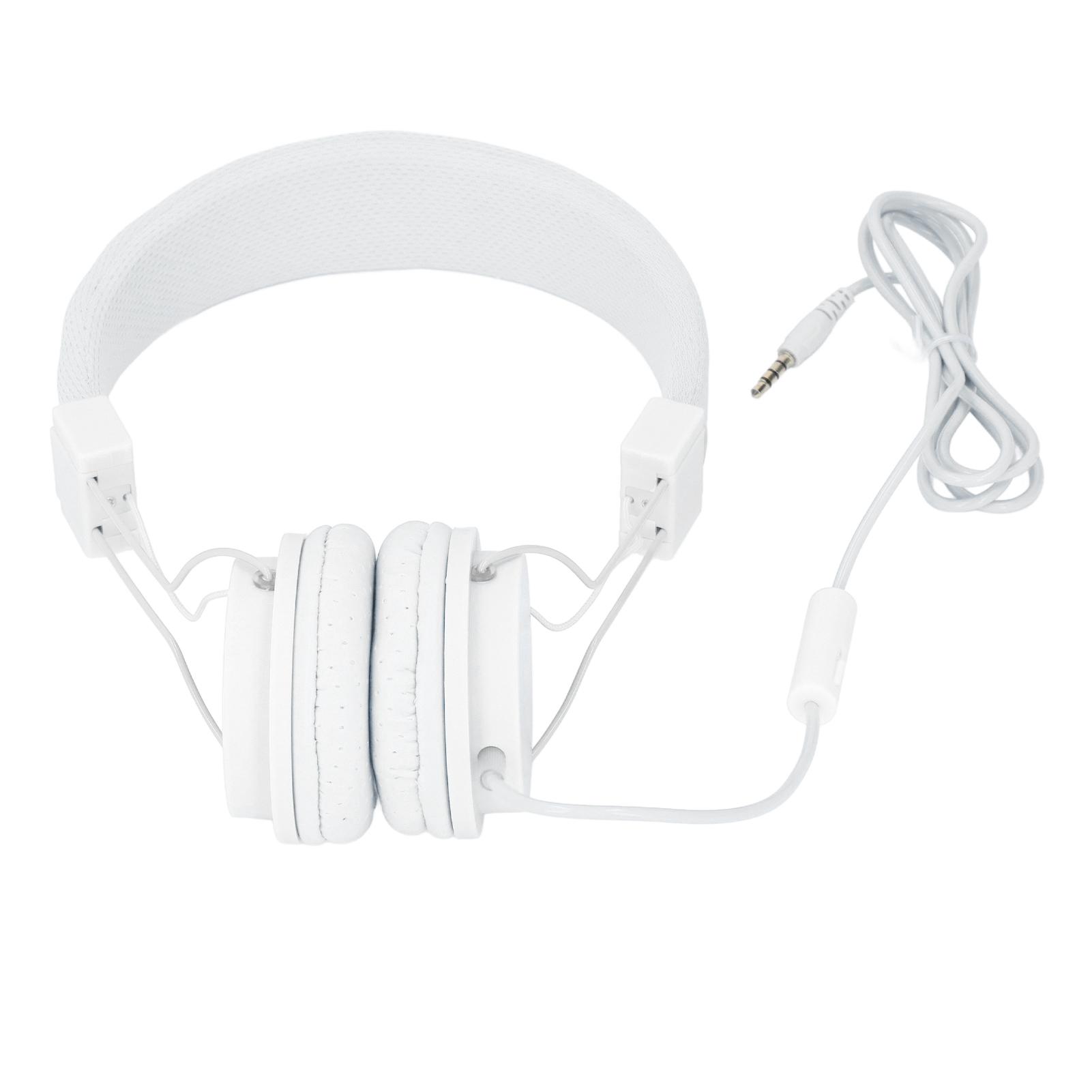 

Проводная гарнитура 3,5 мм с микрофоном, стерео, складное регулируемое оголовье, встроенное управление для музыкальных звонков белый