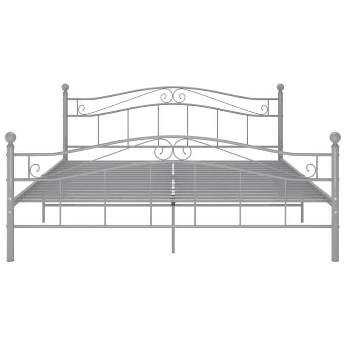 VidaXL Cadre de lit Gris Métal 160x200 cm 325002