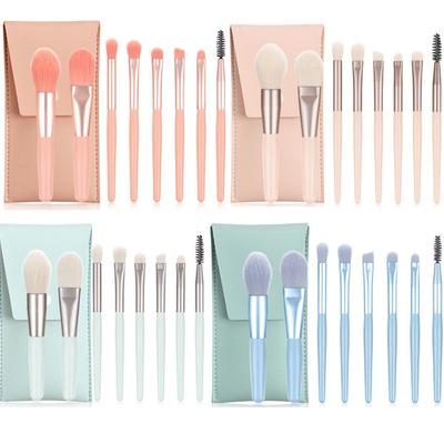 Mini 8 Makeup Brush Set Ins Eye Shadow Brush Foundation Blush Brush Novice Soft Hair Portable Makeup Brush