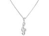 Krótki Srebrny Damski Naszyjnik Klucz Wiolinowy Z Cyrkoniami Choker 40 Cm