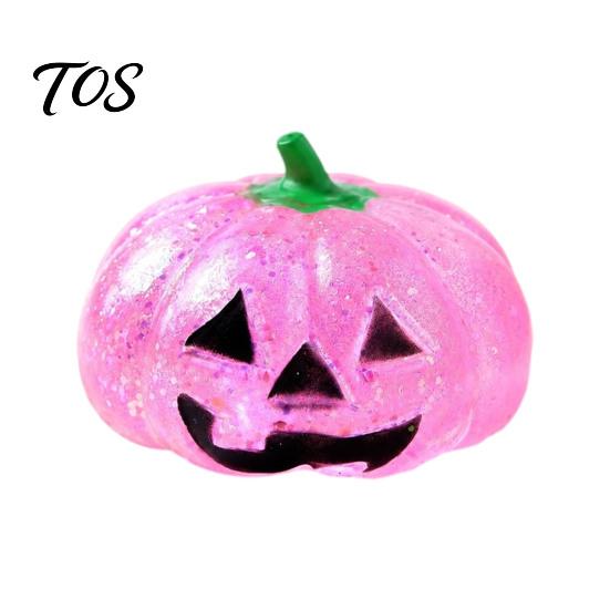 Focus Improvement Sensory Tools Halloween Glitter Pumpkin Stress Ball, Head Squeeze Toy for Anxiety Relief Relief, Creepy Fidget Party Favors
