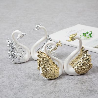DIY Valentine's Day Wedding Decorartioon Happy Birthday Gold Silver Swan Cake Decor Cake Topper