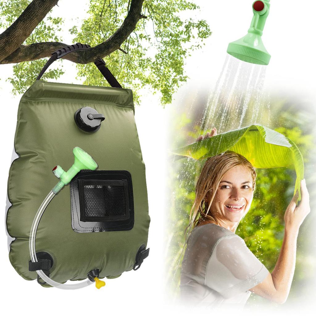 1PCS 20L Outdoor Camping Shower Bag Solar Heated Portable Bathing Bag Use Durable PVC Quick Heat-Up Outdoor Bath Water Bag