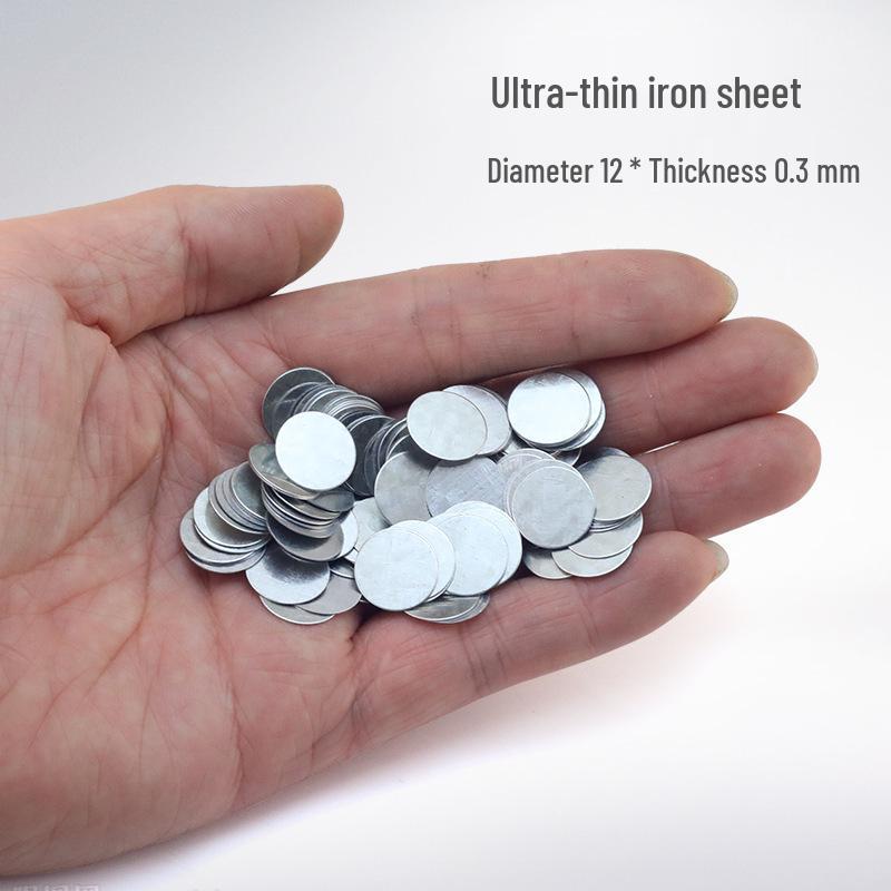 100 Round Galvanized Rust-Proof Magnetic Sheet Patches (0.3-1mm Thick)